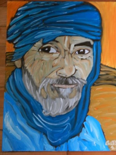 Painting titled "desert man" by Ggf, Original Artwork