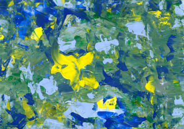 Pittura intitolato ""Irises"" da Galina Khabarova, Opera d'arte originale, Acrilico
