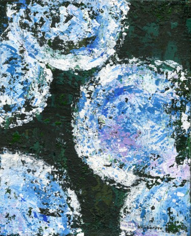 Картина под названием ""Hydrangeas"" - Galina Khabarova, Подлинное произведение искусства, Акрил Установлен на Деревянная ра…