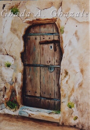 Painting titled ""Porte de Cave" - "…" by Ghada A. Ghazale, Original Artwork, Oil