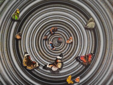 Картина под названием "Happy Vibration-7" - Ghanshyam Gupta, Подлинное произведение искусства, Акрил