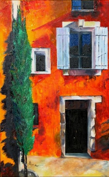 Painting titled "CYPRES AUTRE" by Ghislaine Driutti, Original Artwork