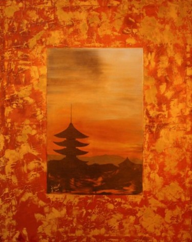 Painting titled "OMBRE JAPONAISE" by Ghislaine Driutti, Original Artwork