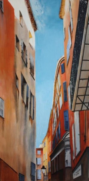 Painting titled ""FACADES" GRASSE" by Ghislaine Driutti, Original Artwork