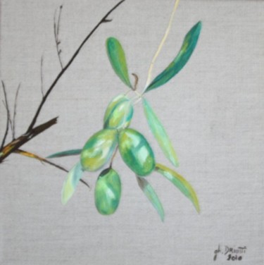 Painting titled "OLIVES" by Ghislaine Driutti, Original Artwork