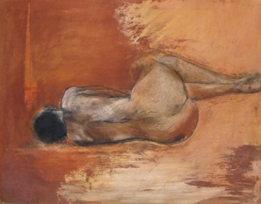 Peinture intitulée "la dame orange" par Anneghelf, Œuvre d'art originale