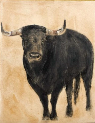 Peinture intitulée "taureau 1" par Anneghelf, Œuvre d'art originale