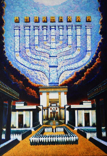 Pintura titulada "Hanukkah" por Ghenadie Sontu, Obra de arte original, Oleo
