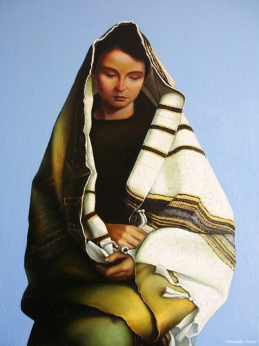 Peinture intitulée "Madonna" par Ghenadie Sontu, Œuvre d'art originale, Huile