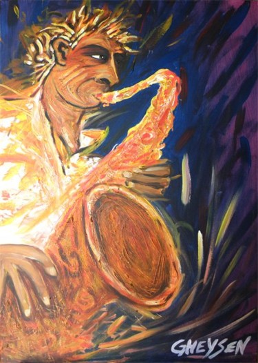 Peinture intitulée "Intensite Jazz 07" par Patrick Gheysen, Œuvre d'art originale, Huile