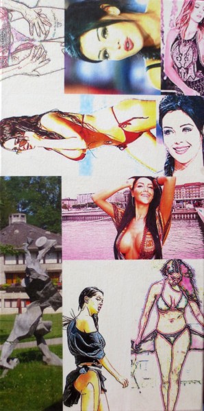 Collages titled "Nabilla Benetia 197" by Ghezzi, Original Artwork