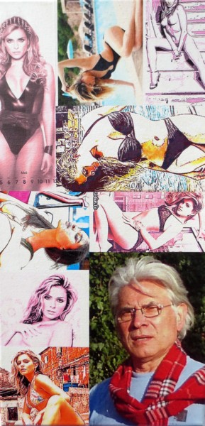 Collages titled "Clara-Morgane 206" by Ghezzi, Original Artwork