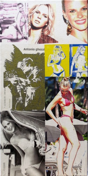 Collages intitulée "Anne-Vyalitsyna 222" par Ghezzi, Œuvre d'art originale