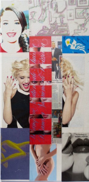 Collages titled "Femina 36" by Ghezzi, Original Artwork, Paper