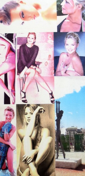 Collages titled "Virginie-Efira 229" by Ghezzi, Original Artwork