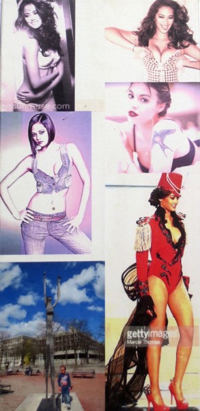 Collages intitulée "Aline-Bacher-miss-s…" par Ghezzi, Œuvre d'art originale