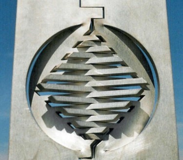 Sculpture intitulée "Obélisque détail" par Ghezzi, Œuvre d'art originale, Métaux