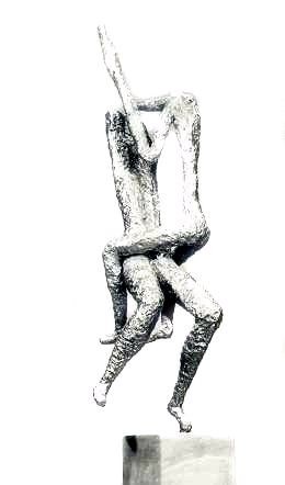 Sculpture titled "Amoureux" by Ghezzi, Original Artwork, Metals