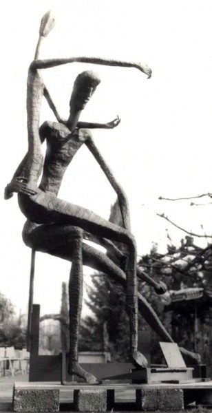 Sculpture titled "Père et fils" by Ghezzi, Original Artwork, Metals