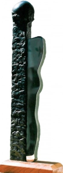 Sculpture titled "Fiammifero" by Ghezzi, Original Artwork, Metals