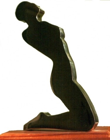 Sculpture titled "Genou" by Ghezzi, Original Artwork, Metals