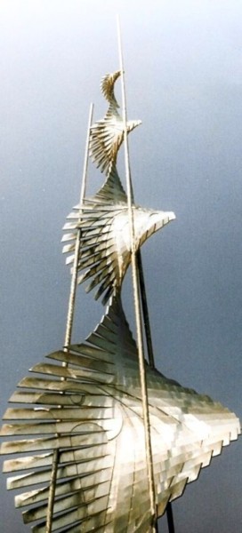 Sculpture titled "Horus" by Ghezzi, Original Artwork, Metals