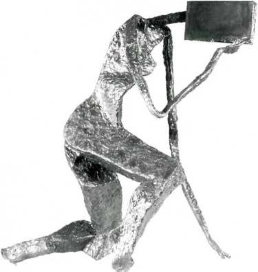 Sculpture intitulée "Penseur" par Ghezzi, Œuvre d'art originale, Métaux