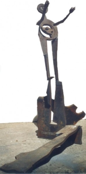 Skulptur mit dem Titel "Espace-1" von Ghezzi, Original-Kunstwerk, Metalle