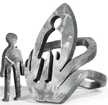 Sculpture titled "Sortie 1" by Ghezzi, Original Artwork, Metals