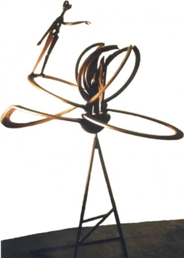 Skulptur mit dem Titel "Orchidée" von Ghezzi, Original-Kunstwerk, Metalle