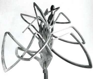 Skulptur mit dem Titel "Tulipe 1" von Ghezzi, Original-Kunstwerk, Metalle
