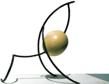 Sculpture titled "Œil" by Ghezzi, Original Artwork, Metals