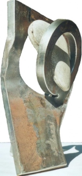 Sculpture titled "Géométrie" by Ghezzi, Original Artwork, Metals