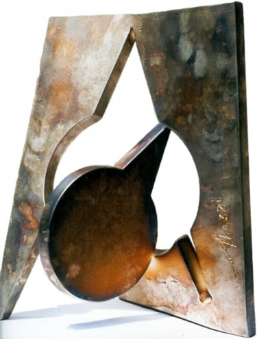 Sculpture titled "Positivo Negativo" by Ghezzi, Original Artwork, Metals