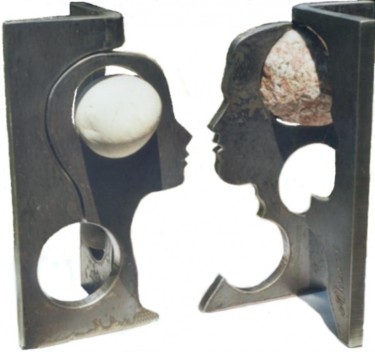 Sculpture titled "A4 couple" by Ghezzi, Original Artwork, Metals