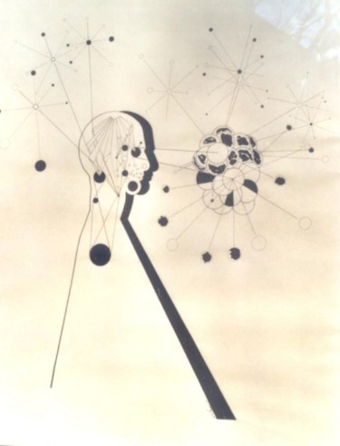 Dessin intitulée "Vision de l'espce" par Ghezzi, Œuvre d'art originale, Autre