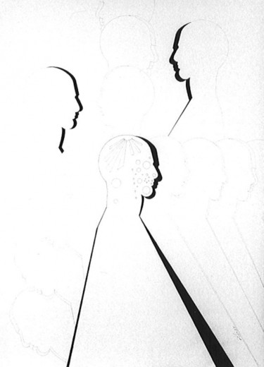 Drawing titled "Vision" by Ghezzi, Original Artwork, Ink