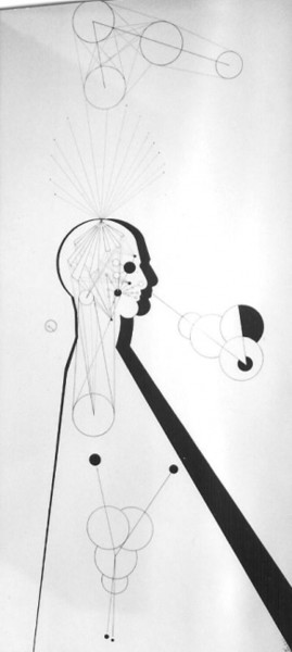 Drawing titled "Vision" by Ghezzi, Original Artwork, Ink