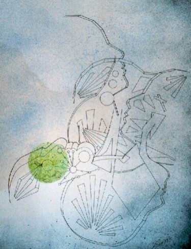 Zeichnungen mit dem Titel "Verde" von Ghezzi, Original-Kunstwerk, Tinte