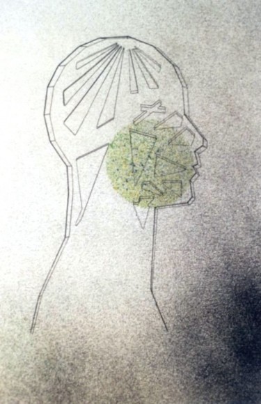 Drawing titled "Frôle" by Ghezzi, Original Artwork, Ink