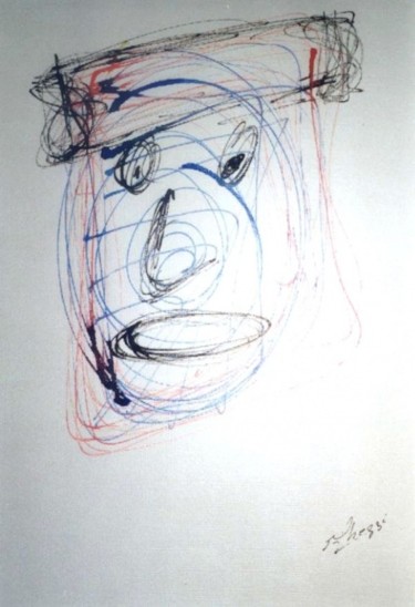 Dessin intitulée "Maschera" par Ghezzi, Œuvre d'art originale, Autre