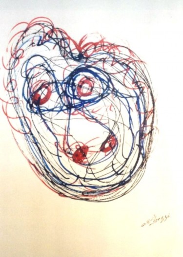 Dessin intitulée "Maschera" par Ghezzi, Œuvre d'art originale, Autre