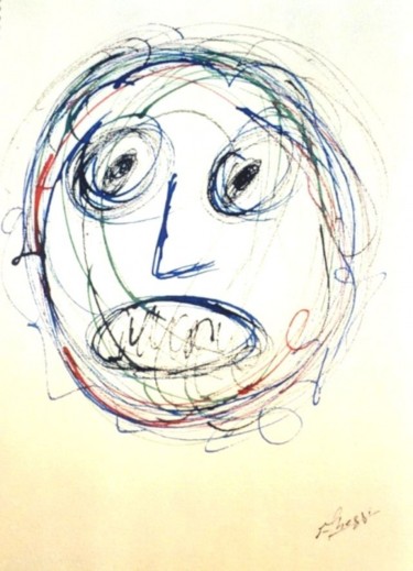 Dessin intitulée "Maschera" par Ghezzi, Œuvre d'art originale, Autre