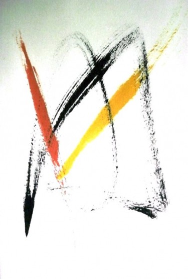 Peinture intitulée "Rouge" par Ghezzi, Œuvre d'art originale, Encre