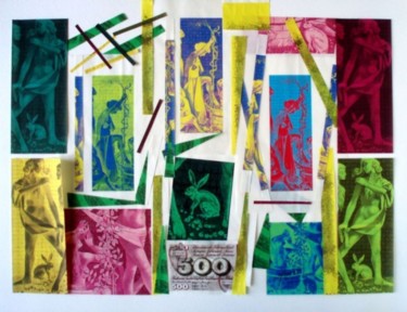 Collages intitulée "Les trois grâces" par Ghezzi, Œuvre d'art originale
