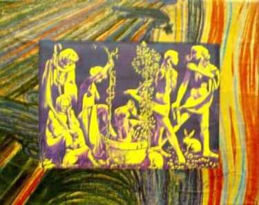 Collages intitulée "Fontaine de jouvence" par Ghezzi, Œuvre d'art originale