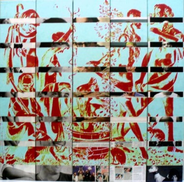 Collages intitulée "Roland Garros" par Ghezzi, Œuvre d'art originale