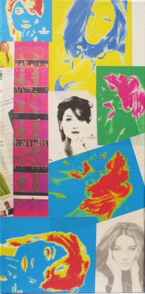 Collages titled "Carla-Bruni 28" by Ghezzi, Original Artwork, Paper