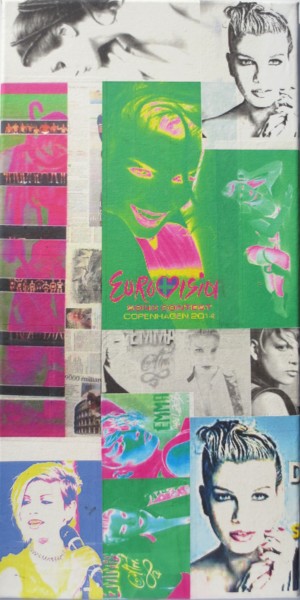 Collages titled "Emma-Marrone 29" by Ghezzi, Original Artwork, Paper