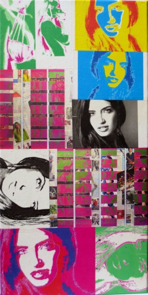 Collages titled "Sara-Carbonero 34" by Ghezzi, Original Artwork, Paper